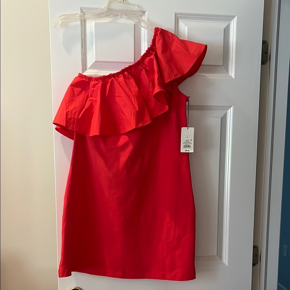 A New Day Stylish Red One-Shoulder Kids Dress